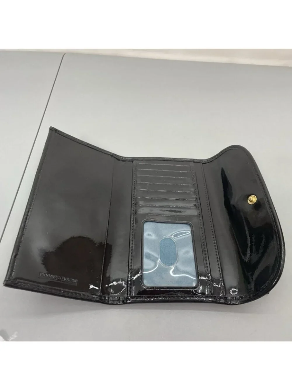 Dooney & Bourke Continental Clutch Wallet Patent Leather Black